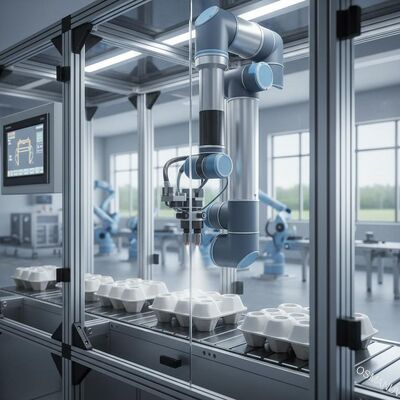 Высокоточная роботизированная система внутреннего распыления покрытия для упаковки из формованной пульпы