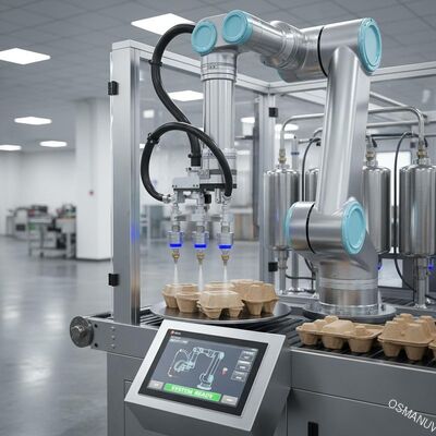 Высокоточная роботизированная система внутреннего распыления покрытия для упаковки из формованной пульпы