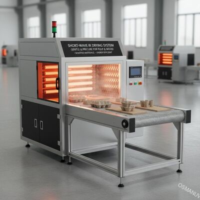 Система коротковолновой инфракрасной сушки для мягкой и предварительной сушки чувствительной целлюлозы и древесины