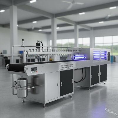 Лакировочная машина брызг кальция/ультрафиолетовая длина 3.75KW систем транспортера 1800mm