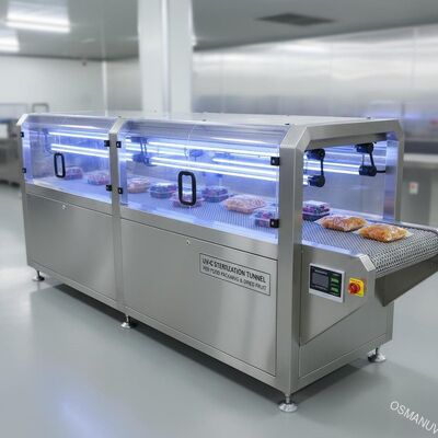 Ультрафиолетовый стерилизационный туннель для прозрачной упаковки пищевых продуктов и сухофруктов - конвейерная внутрилинейная система