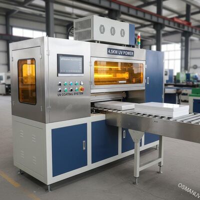 Лакировочная машина управлением 4.5KW PLC Мицубиси УЛЬТРАФИОЛЕТОВАЯ для доски силиката кальция