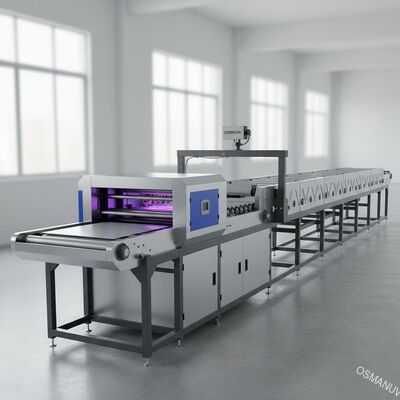 линия УЛЬТРАФИОЛЕТОВАЯ лакировочная машина створки 30m сухая с электрическим глазом OMRON