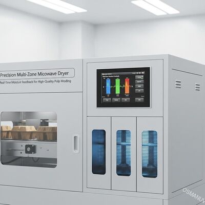 Прецизионный многозоновый микроволновой сушильщик с обратной связью влаги в режиме реального времени для высококачественного формования целлюлозы
