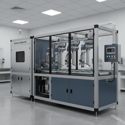 Прецизионная ультразвуковая линия распылительного покрытия с многопозиционным распылением и контролем температуры и влажности
