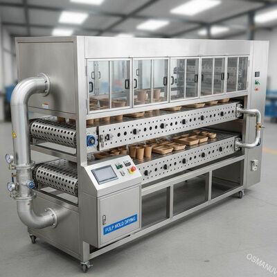 Двухслойная промышленная сушильная машина для природного газа, нержавеющая сталь, перфорированная цепная пластинчатая лента для сушки пульпы, формованной посуды, столовых приборов, высококачественная промышленная упаковка