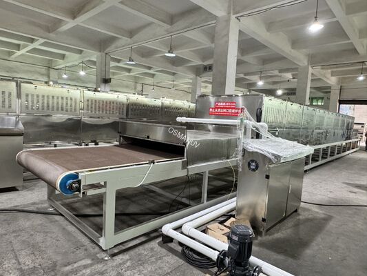 Continuous Microwave Drying Line for Accelerated Curing of Building Panels (Gypsum, Cement Fiber Boards)