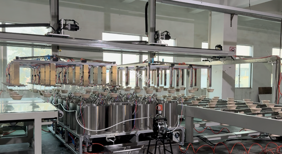 High-Output Spin Coating Production Line for Molded Pulp Tableware - 24-Station Internal Coating System with Customizable Parameters