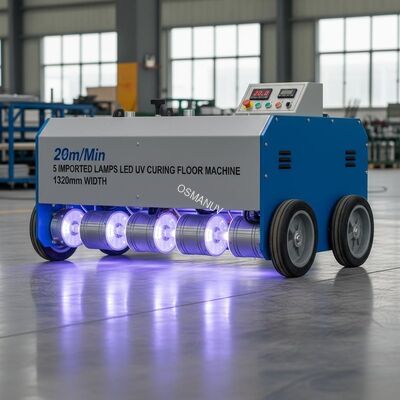 20m/Min 5 Imported Lamps Led Uv Curing Floor Machines 1320mm Width