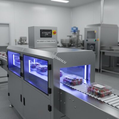 High-Intensity UV-C Tunnel Sterilizer for Transparent Food Packaging