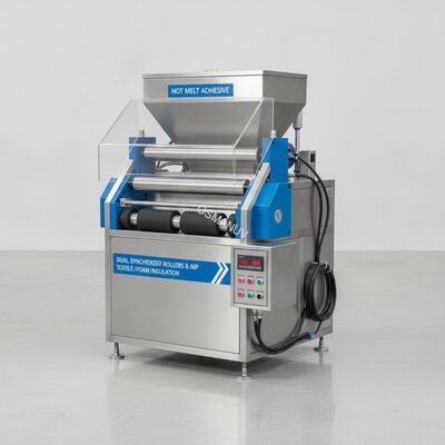 Hot Melt Roll Coater with Synchronized Dual Rollers & Nip Compression – Customizable for Textile/Foam/Insulation
