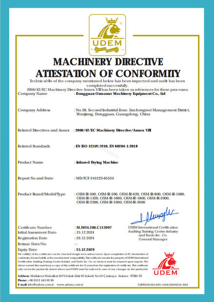 КИТАЙ Dongguan Osmanuv Machinery Equipment Co., Ltd Сертификаты